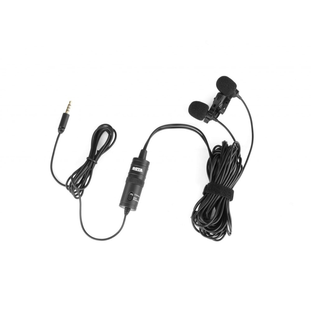 BOYA BY-M1DM wired mic Dual Lavalier Microphone