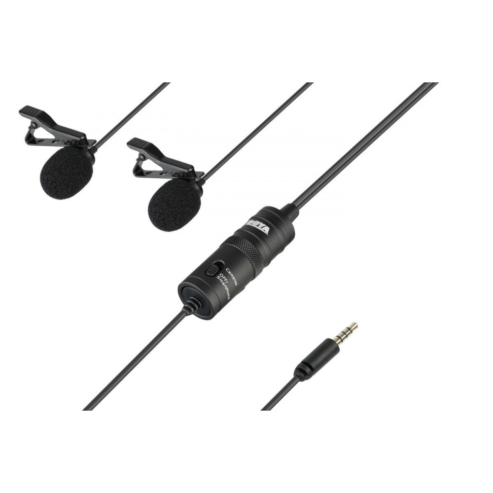 BOYA BY-M1DM wired mic Dual Lavalier Microphone
