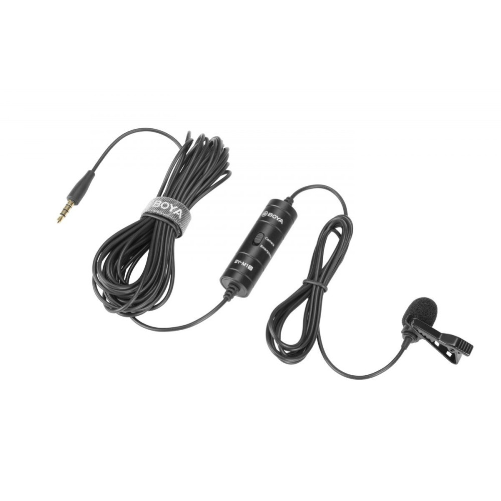 BOYA BY-M1S (M1 Smart) wired mic Universal Lavalier Microphone 3.5mm for phone, laptop, camera