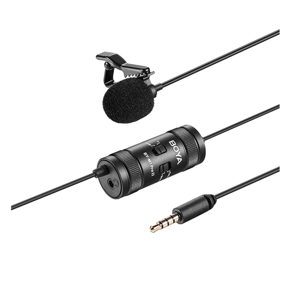 BOYA BY-M1 Pro II wired mic Professional lavalier mic - jack 6m cable Camera Smartphone Tablet