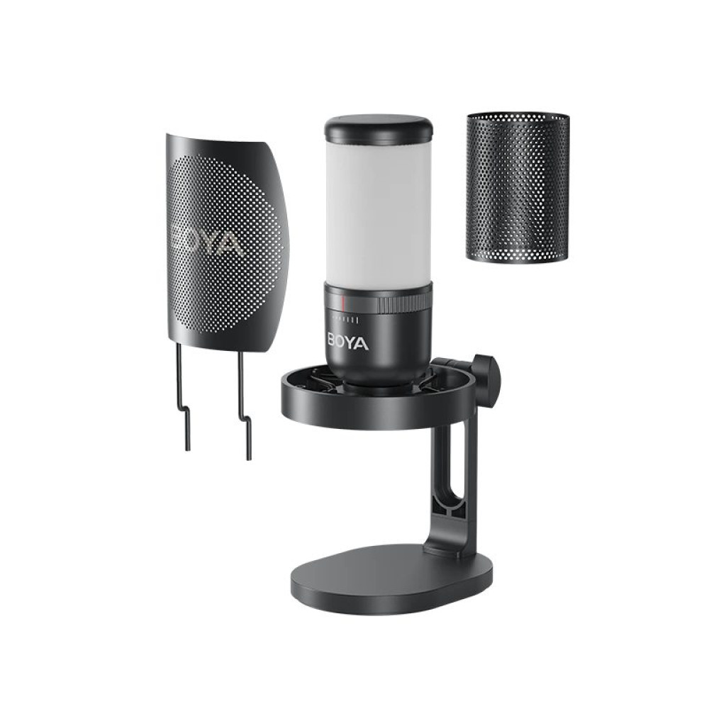 BOYA BY-K3 USB RGB Microphone Supercardioid w. shockmount (2 zones RGB)