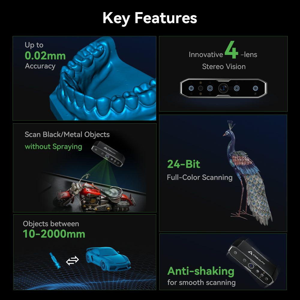 Creality CR-Scan Otter 3D Scanner (10-2000mm object, 0,02mm scan accurancy)