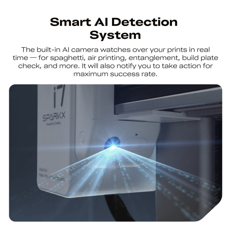 Creality SparkX i7 3D Printer - 500mm/s fast - AI Smart Detection - 26x26x26 - No Assembly