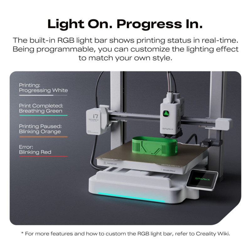 Creality SparkX i7 3D Printer - 500mm/s fast - AI Smart Detection - 26x26x26 - No Assembly