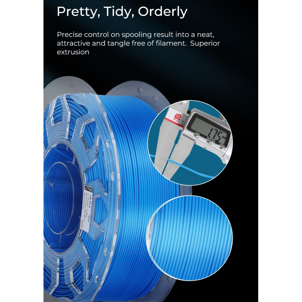 CREALITY CR-PLA Grey, 3D Printer Filament 1 kg Spool,1.75 mm (3301010066) gray
