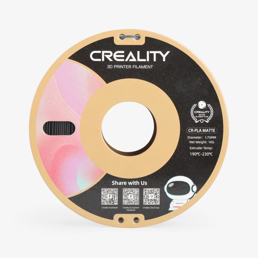 CREALITY CR-PLA Matte Black, 3D Printer Filament 1 kg Spool,1.75mm (3301010297)
