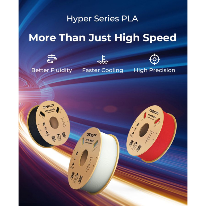 Creality Hyper PLA Yellow 3D Printer Filament, High Speed, 1 kg Spool1.75