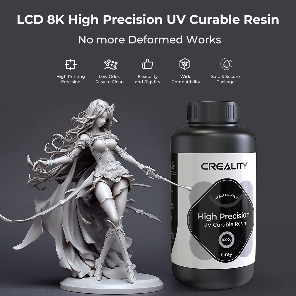 Creality LCD 8K High Precision UV Curable Resin - Grey (3302190003 gray)