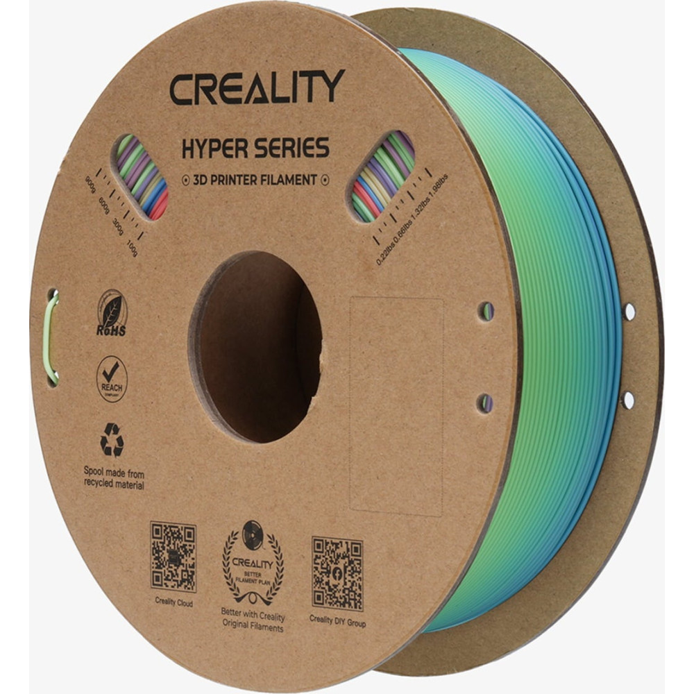 Creality Hyper PLA  Rainbow Wild Blossom Short Grad.- Fast Printing Filament with CFS tag 1kg 1.75