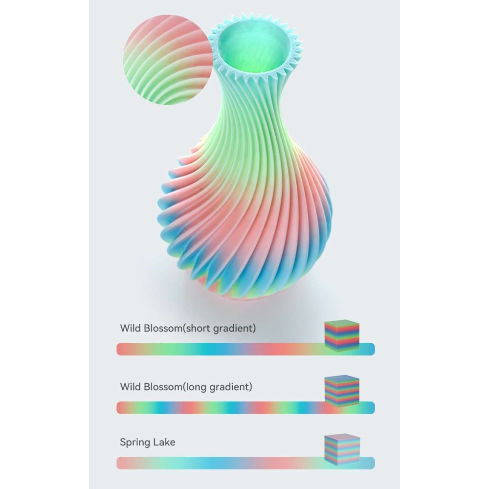Creality Hyper PLA  Rainbow Wild Blossom Short Grad.- Fast Printing Filament with CFS tag 1kg 1.75