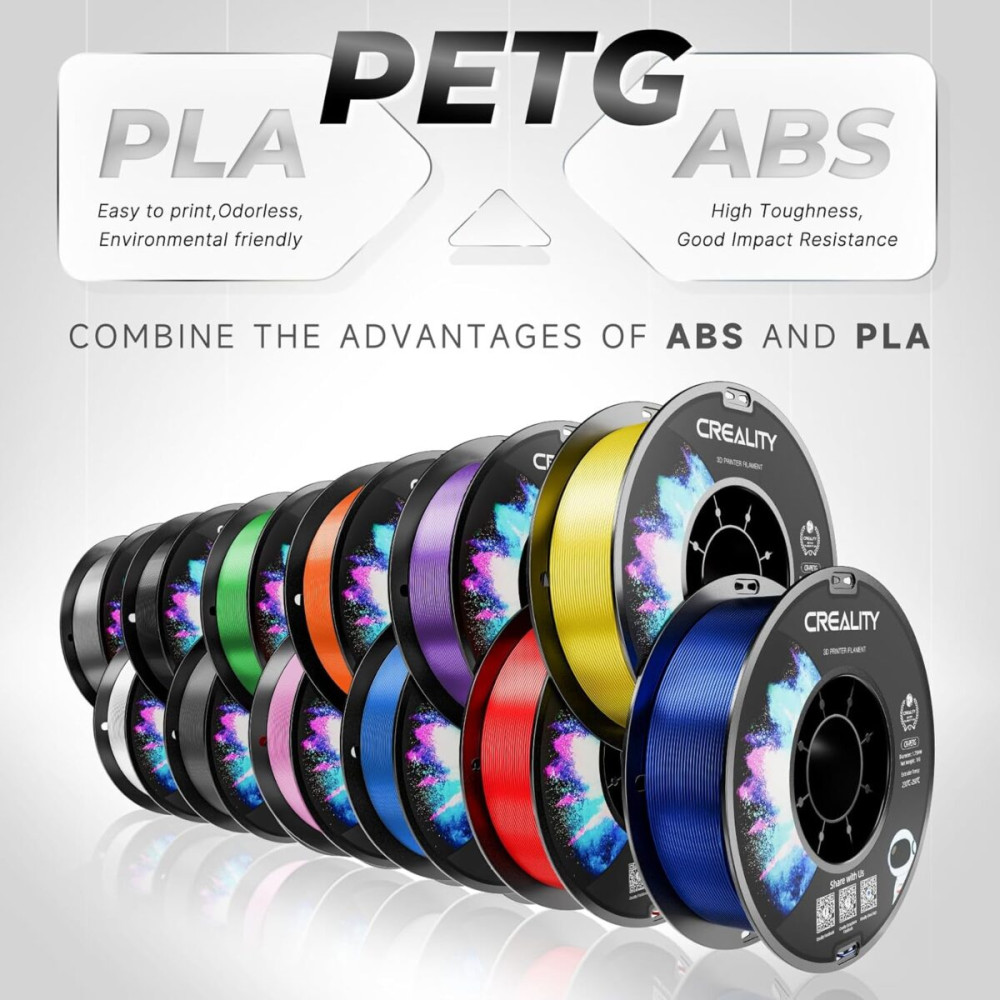 Creality CR-PETG Purple 3D Printer Filament, Hard Glossy, Tensile Str. 49MPA, 1 kg Spool1.75