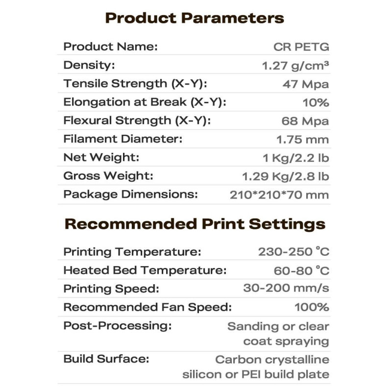 Creality CR-PETG Value Pack 4kg - 4x Black 3D Printer Filament