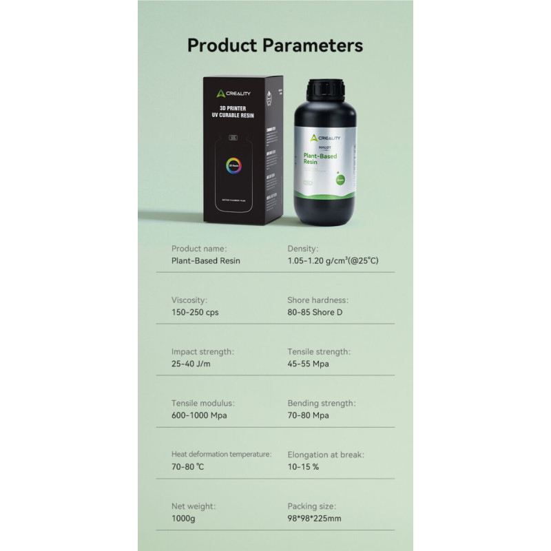Creality Plant-based Resin Grey - 1KG plastic bottle (gray)