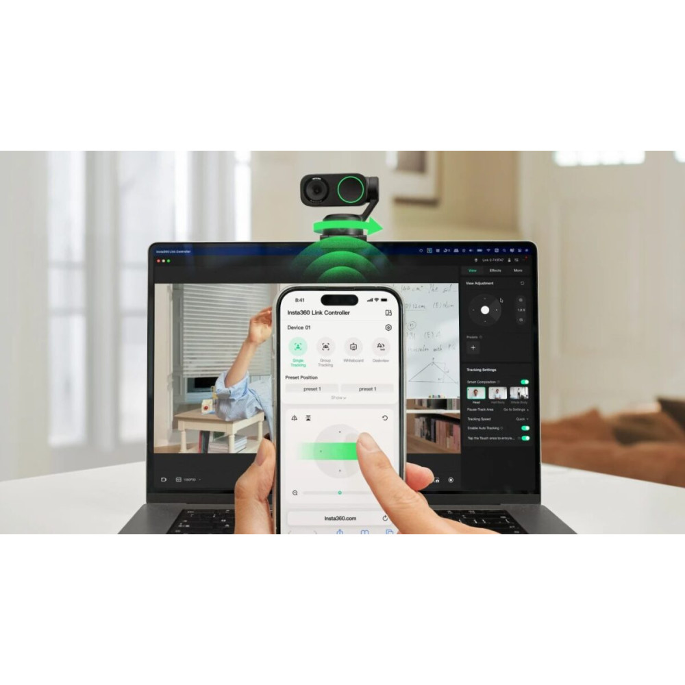 Insta360 Link 2 - 2 Axis Gimbal Edition 4k WebCam, Smart Control, AI Tracking