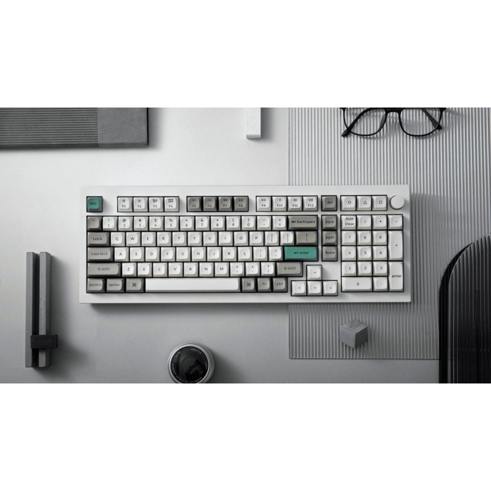 Keychron Q5 Max (Q5M-P1) QMK/VIA Wireless Custom Mechanical White Keyboard-Red Switch 96% US Layout