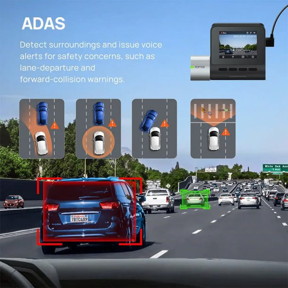 70mai Dash Cam Pro Plus+ A500S-1 Front & Rear w. Screen, set with RC06 Rearview Cam 1944P 140FOV 500