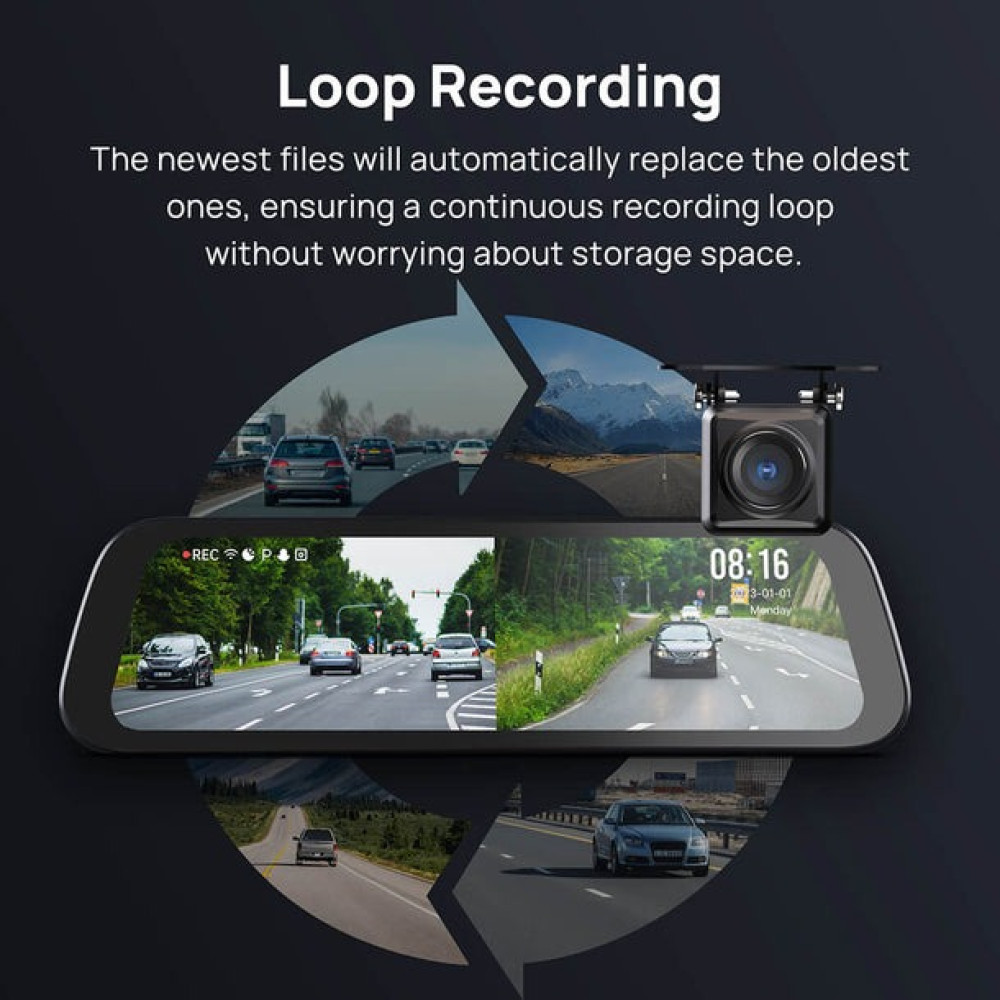 70mai S500 Rearview Mirror Dash Cam set 1944p 138fov Car Camera