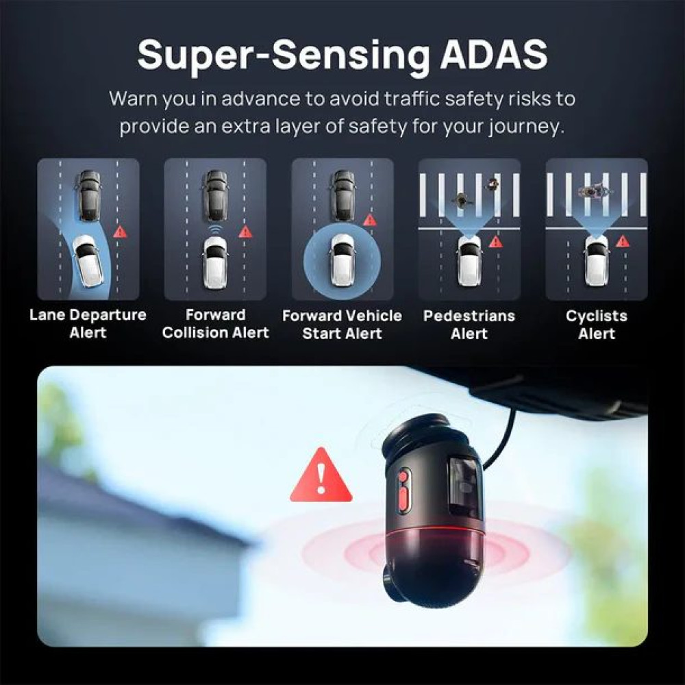70mai Dash Cam 4K Omni 360° + Reaview Full View with Dual Sony STARVIS 2, AI 2.0 & 4G LTE (X800-2)