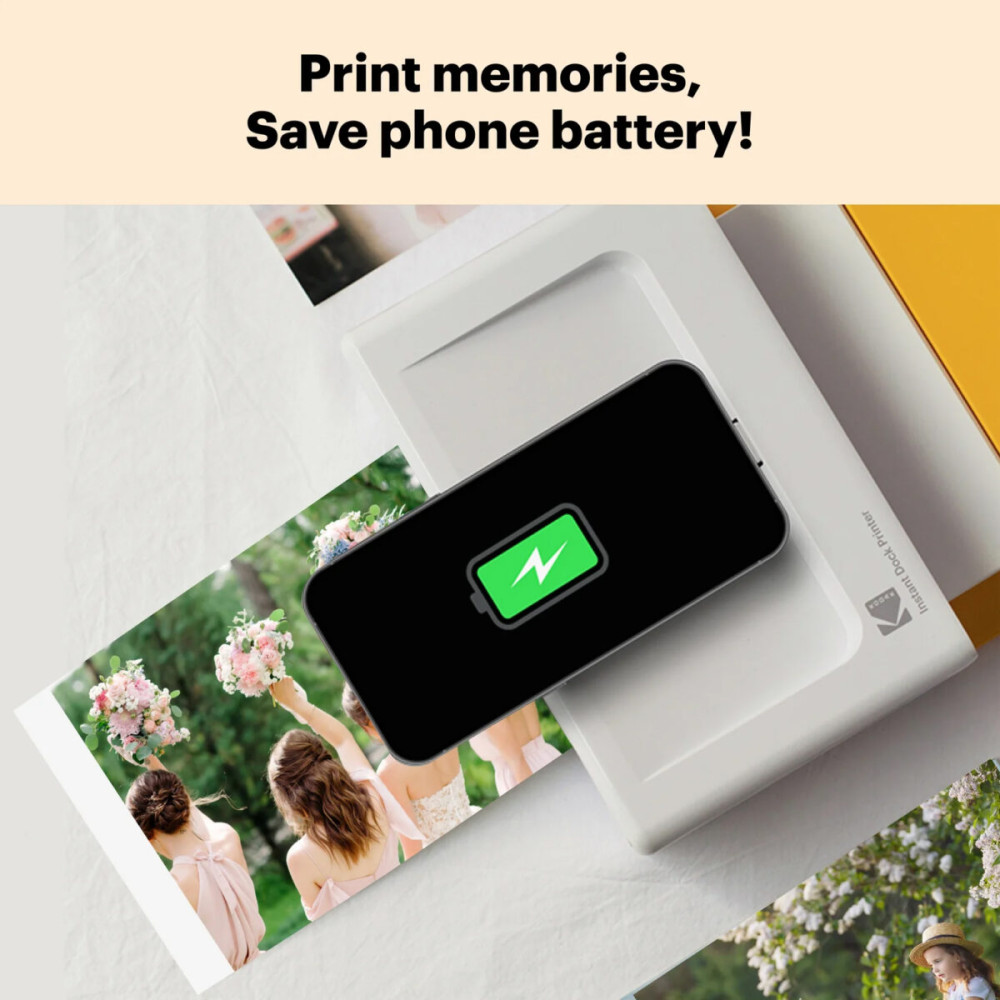 Kodak Dock Plus 4PASS Wireless Smarphone Photo Printer (10 x 15 cm) + Accessory Package with 10 Shee
