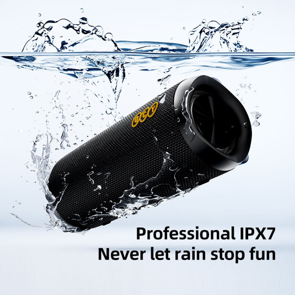 QCY SP7 Green -  Portable Bluetooth Speaker w Stereo Sound 40W, Mic for Calls, RGB Light Show