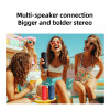 QCY SP7 Blue -  Portable Bluetooth Speaker w Stereo Sound 40W, Mic for Calls, RGB Light Show