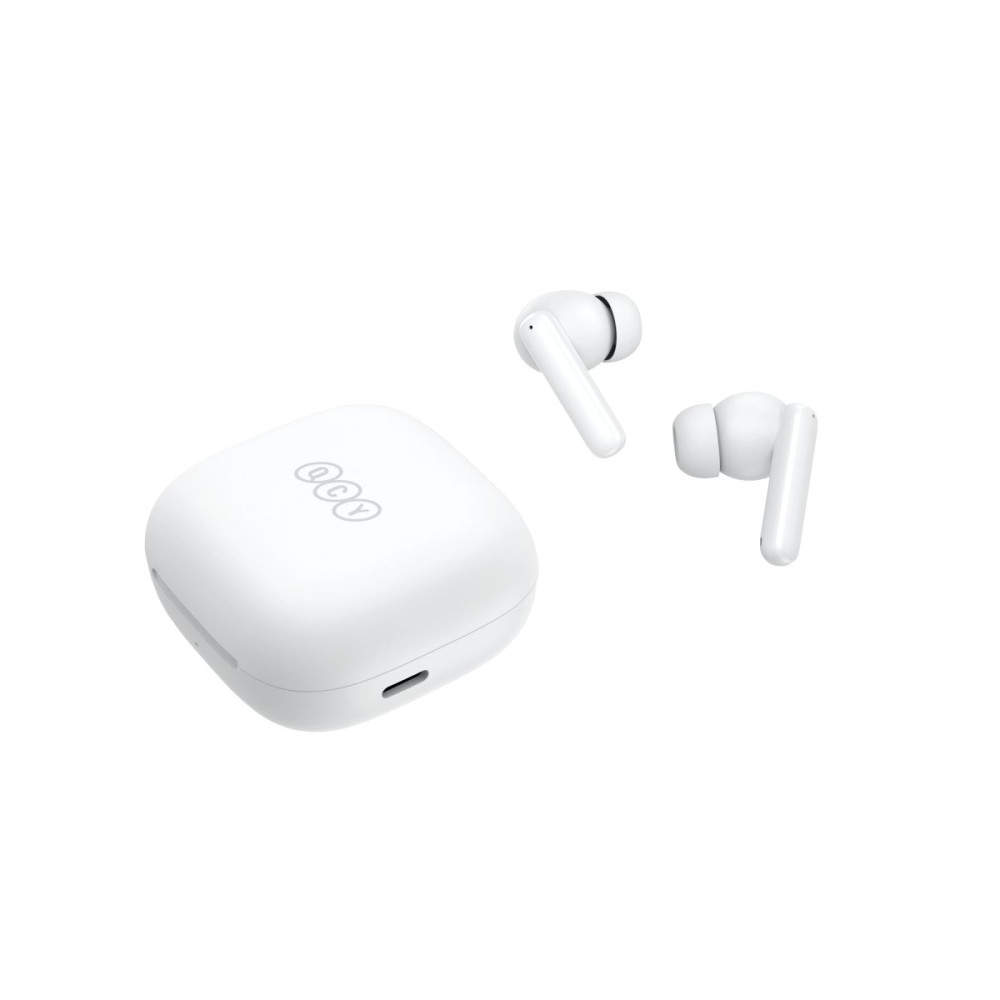 QCY T13 ANC White - TWS 10mm Dynamic Driver, 4-mic 28dB ANC, Bluetooth 5.3, 7hr-30hr, 75ms latency