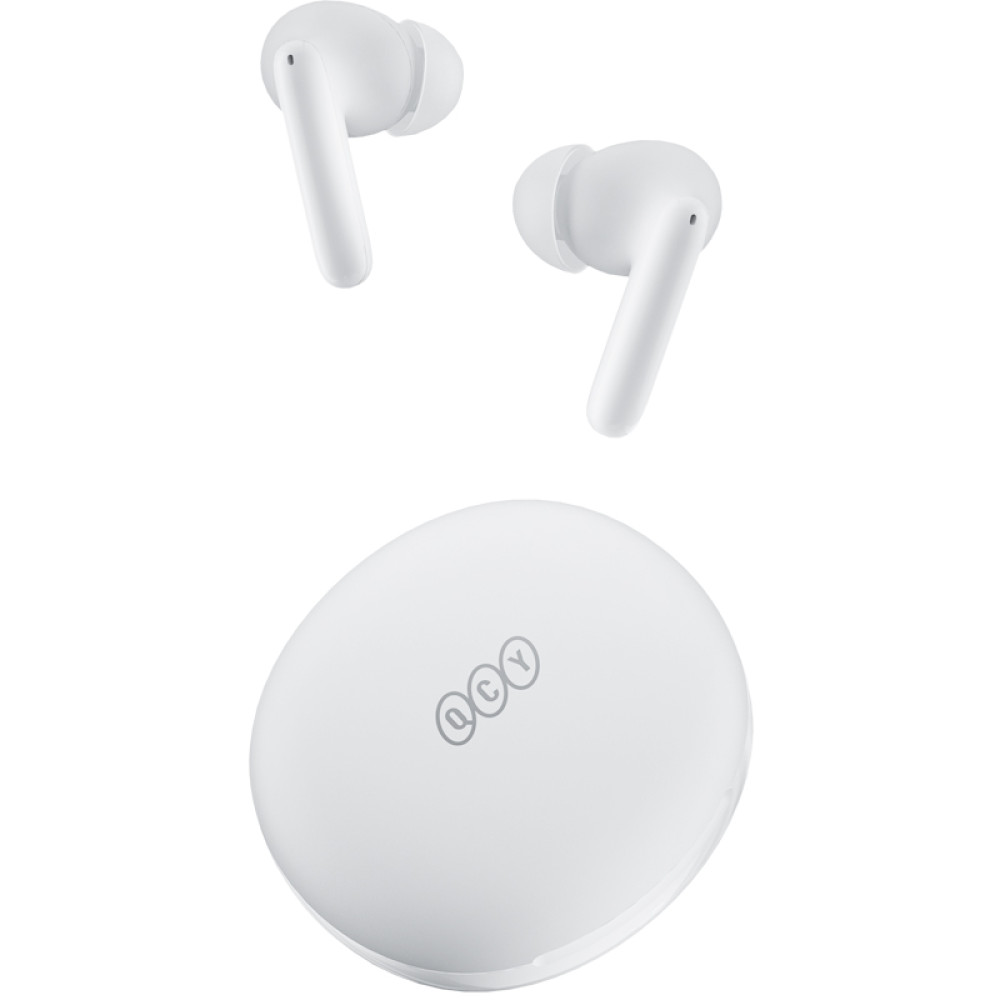 QCY T13 ANC 2 White - TWS 28dB active noise canceling 10mm drivers, BT 5.3 30 hours True Wireless