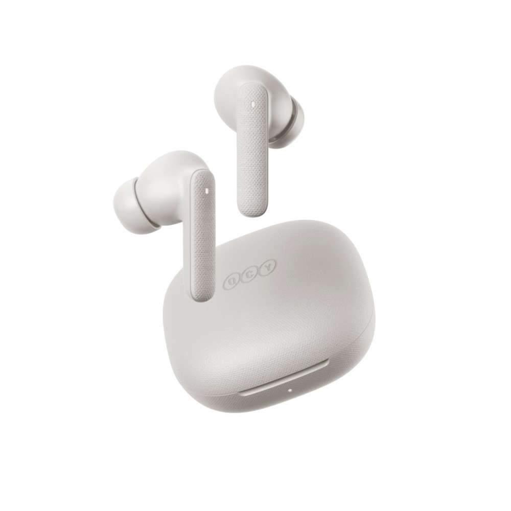 QCY Buds White - Noise Reduction Clear Calls TWS Earbuds 35h, 10mm dynamic drivers