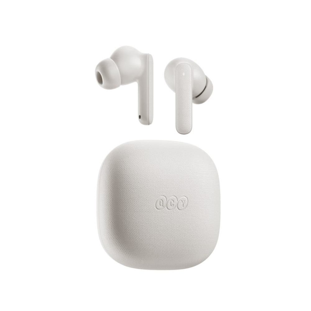 QCY Buds White - Noise Reduction Clear Calls TWS Earbuds 35h, 10mm dynamic drivers