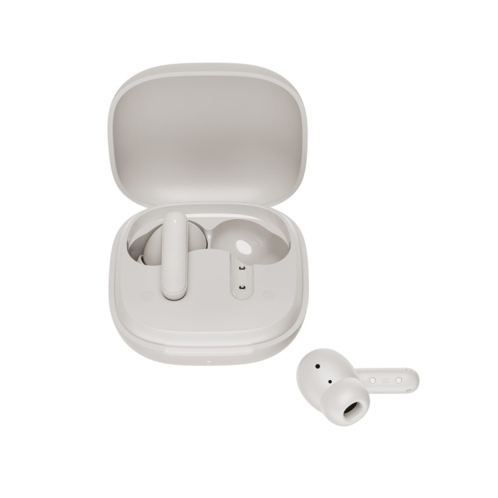 QCY Buds White - Noise Reduction Clear Calls TWS Earbuds 35h, 10mm dynamic drivers