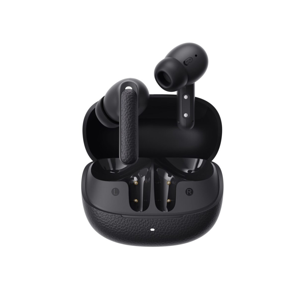 QCY Buds ANC Black (HT15)- 45db ANC TWS Earbuds 35h 5 mic ENC, ear-canal adaptive tech, leather case