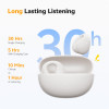 QCY Crossky C10 White Open Ear TPU Earclip, IPX5 Call Noise Reduction BT 5.4 Earbuds 30h