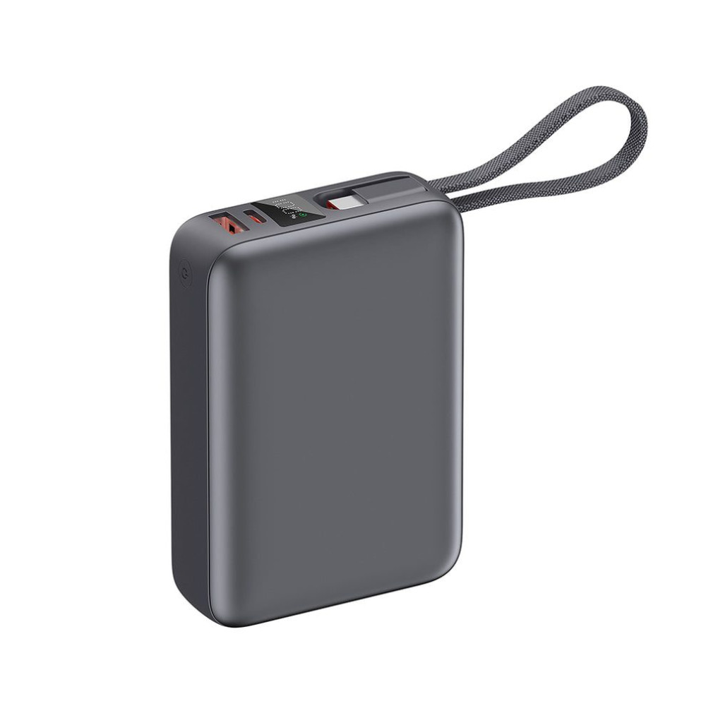 QCY PB20A Grey 20000mAh 45W PD fast charge power bank - Digital Display, Fireproof ABS+PC