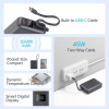 QCY PB20A Grey 20000mAh 45W PD fast charge power bank - Digital Display, Fireproof ABS+PC