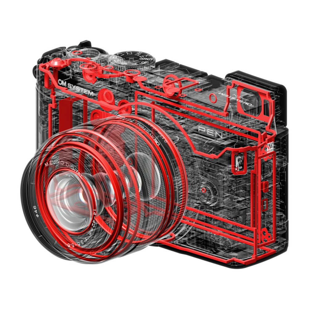 Olympus OM-System PEN Body black, M. Zuiko Digital 14-42mm F3.5-5.6 III black, Body cap, BLS-7 Li-io