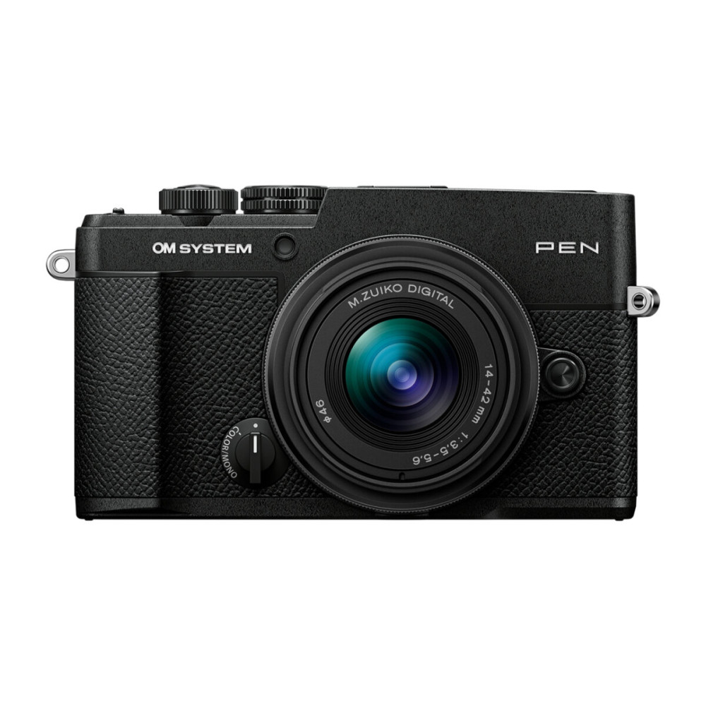 Olympus OM-System PEN Body black, M. Zuiko Digital 14-42mm F3.5-5.6 III black, Body cap, BLS-7 Li-io
