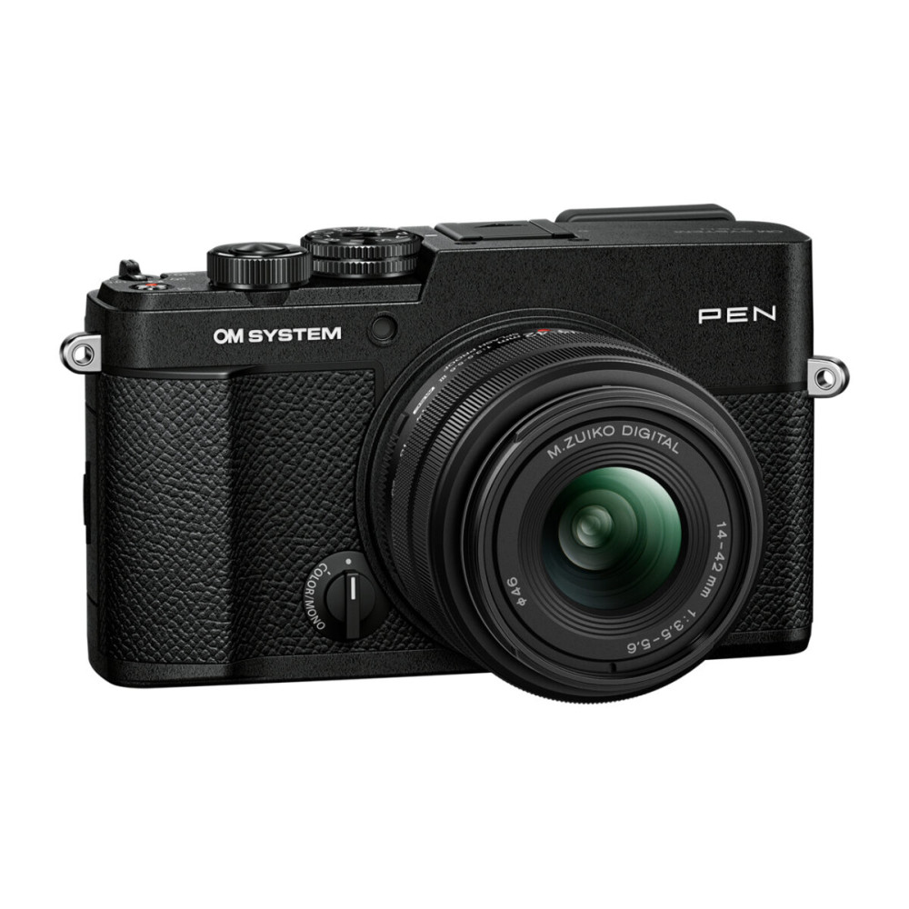 Olympus OM-System PEN Body black, M. Zuiko Digital 14-42mm F3.5-5.6 III black, Body cap, BLS-7 Li-io