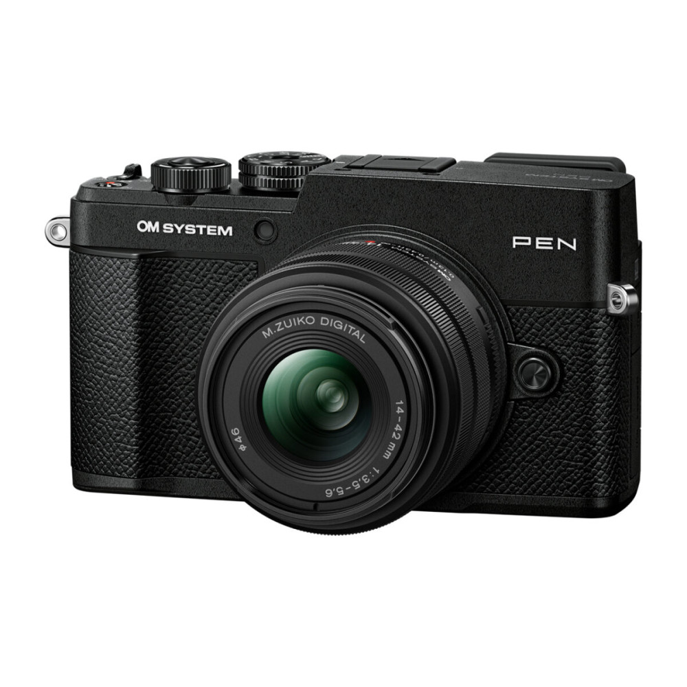 Olympus OM-System PEN Body black, M. Zuiko Digital 14-42mm F3.5-5.6 III black, Body cap, BLS-7 Li-io