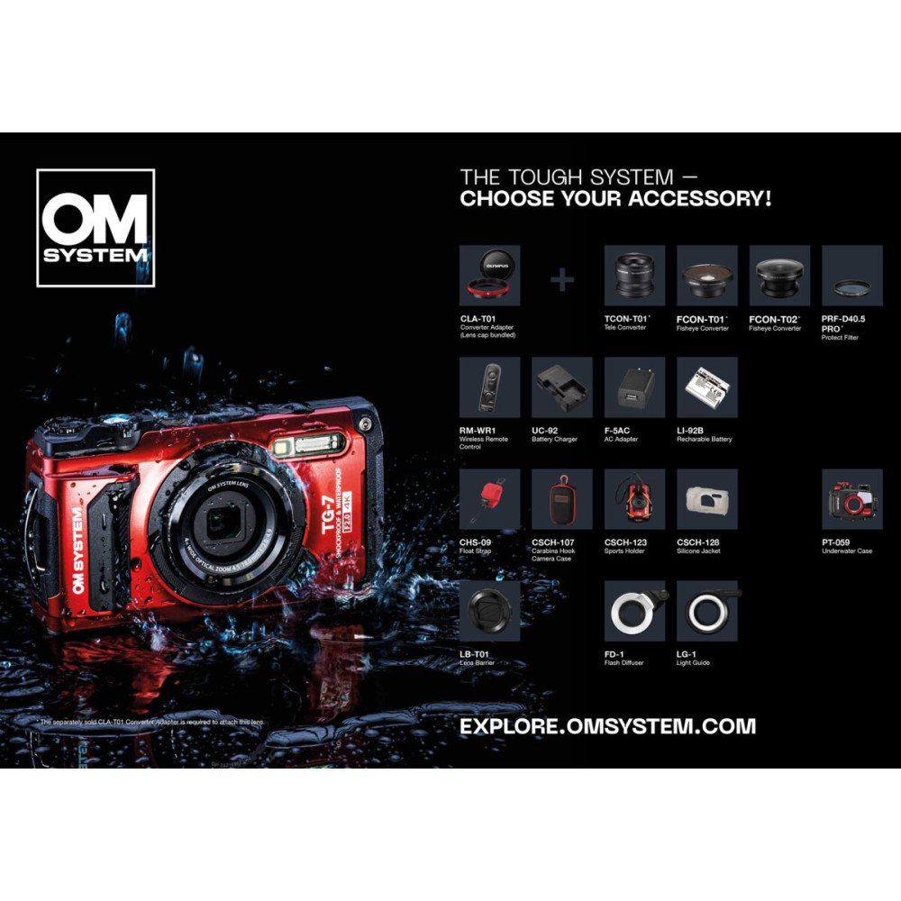 Olympus OM-System TG-7 Red Tough Camera Underwater