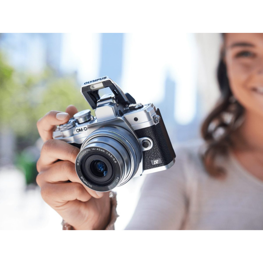 Olympus E-M10 IV Camera 1442 EZ Pancake Kit slv/slv,  M.Zuiko Digital ED 14-42mm F3.5-5.6 EZ silver