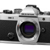 Olympus OM-System OM-3 body silver, CB-USB13 USB cable, Shoulder strap, Instruction manual, Warranty