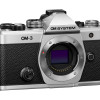Olympus OM-System OM-3 body silver, CB-USB13 USB cable, Shoulder strap, Instruction manual, Warranty