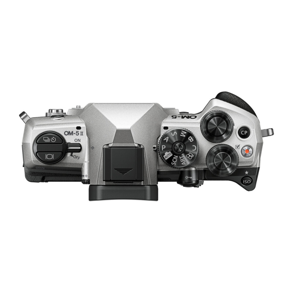 Olympus OM-5 II body silver, BLS-50 Battery, Eyecup, USB Connection Cable, Shoulder Strap
