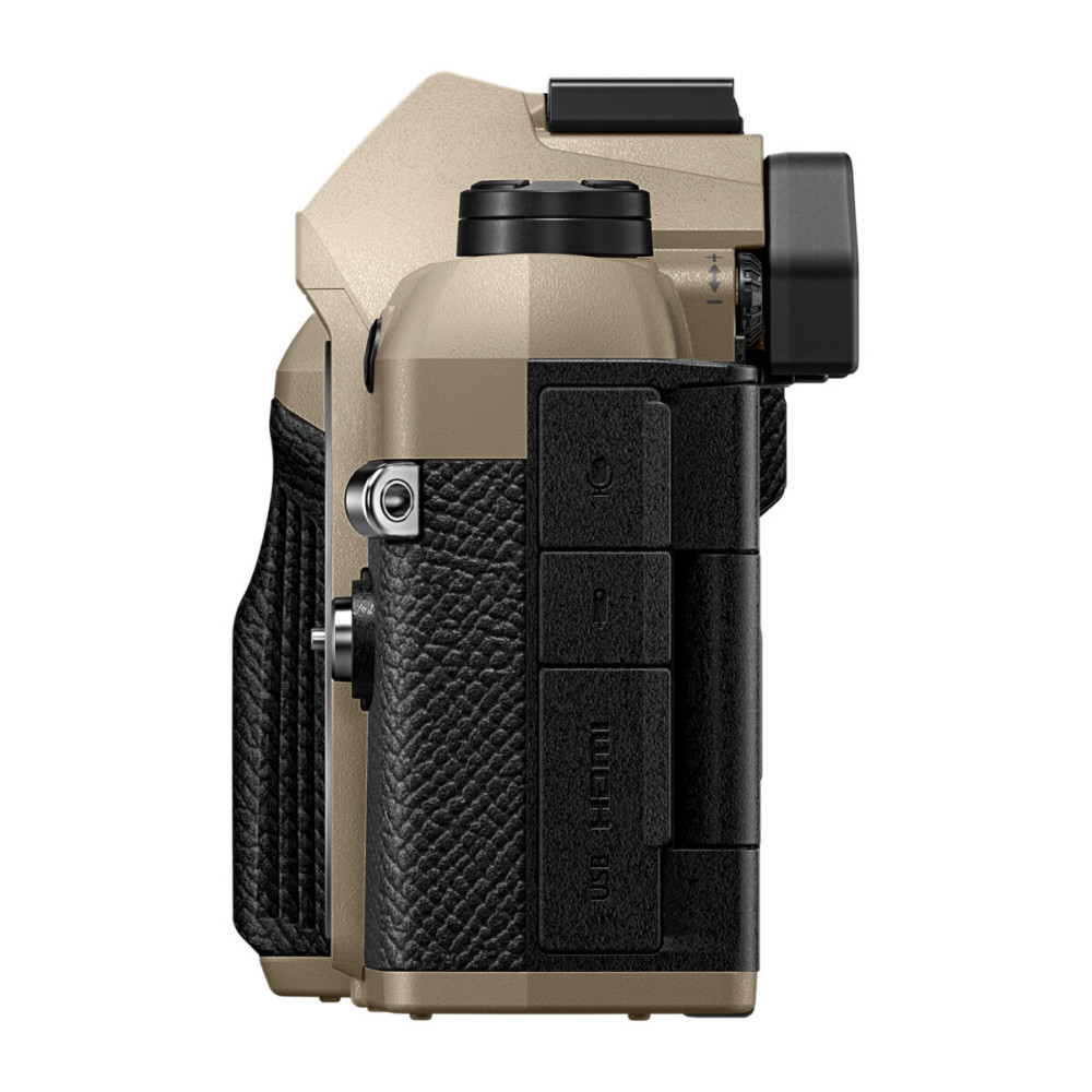 Olympus OM-5 II body sand beige, BLS-50 Battery, Eyecup, USB Connection Cable, Shoulder Strap