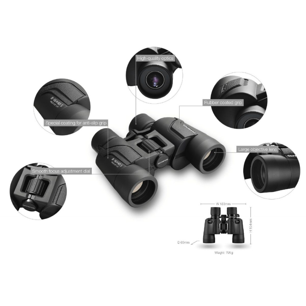 Olympus Binoculars 8-16x40 S incl. Case & Strap