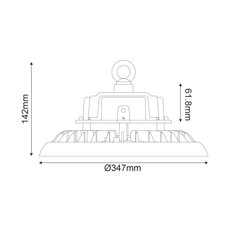LED ΦΩΤΙΣΤΙΚΟ ΚΑΜΠΑΝΑ DIM 1-10V 100-277V AC 200W 5000K 30.000LM 90° IP65 Ra80 50.000HRS