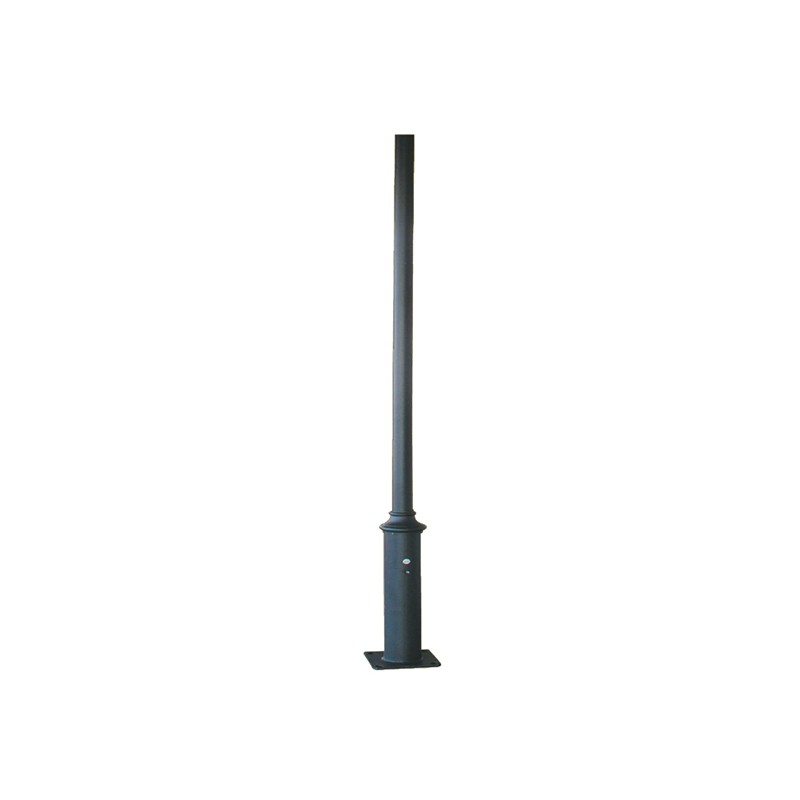POLE SININ -  ΚΟΛΩΝΑ ΧΑΛΥΒΔΙΝΗ ΓΙΑ ΒΑΣΗ 200x200mm ΠΛΑΚΑ ΕΔΡΑΣΗΣ RAL 7016M Φ76x140x4000mm