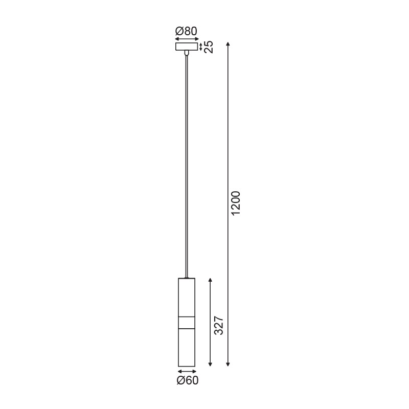 ΚΡΕΜΑΣΤΟ Φ/Σ 1XGU10 ΜΑΥΡΟ ΜΕΤΑΛΛΙΚΟ D8XH120CM DA VINCI