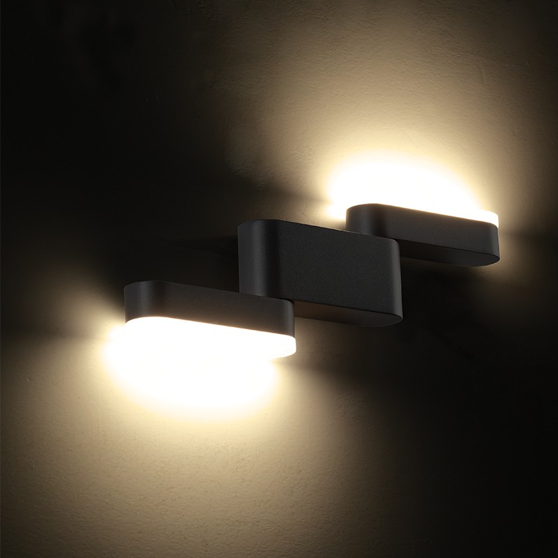 LED SMD WALL LUMINAIRE 9W 480LM 110° 230V AC 3.000K DARK GREY CRI80 IP54 30.000HRS