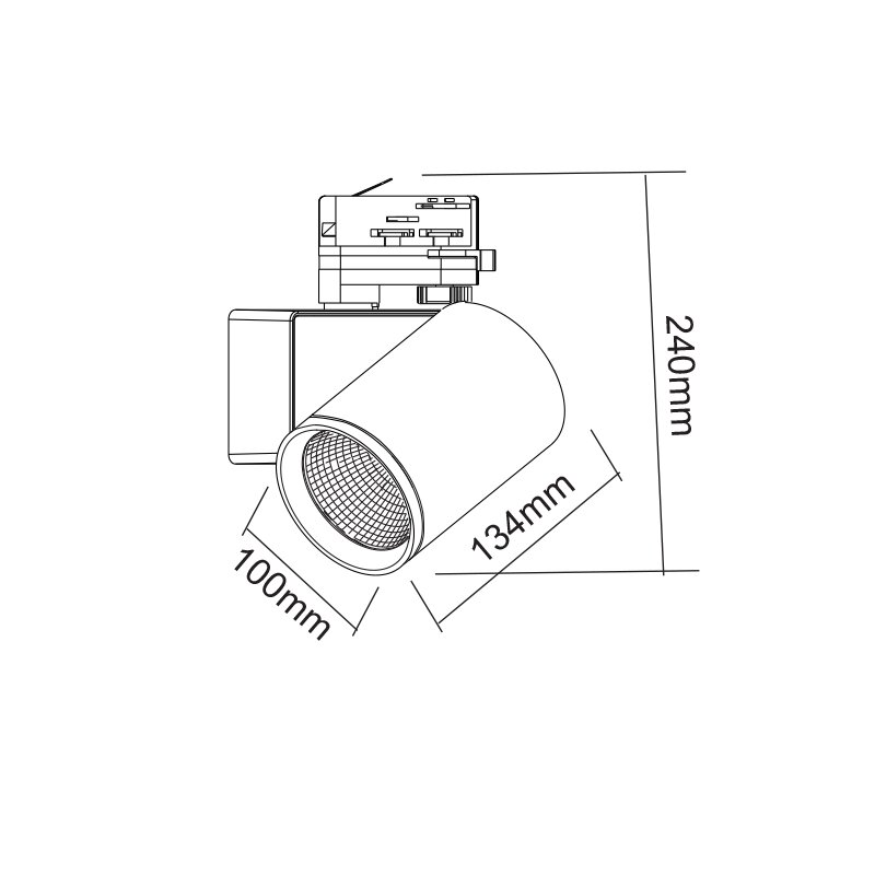 LED ΦΩΤΙΣΤΙΚΟ ΡΑΓΑΣ 230V AC 40W 3000K 3-PHASE 34° 4000LM Ra80 ΛΕΥΚΟ